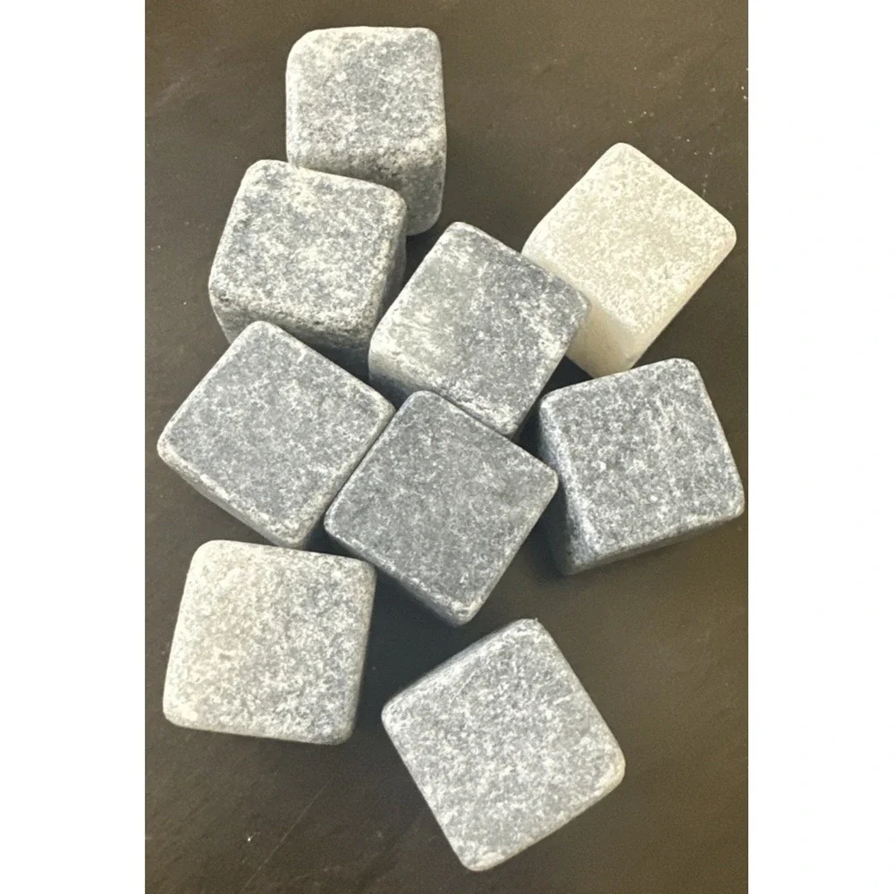 Viski Glacier Rocks Soapstone Whiskey Stones, Set of 9 w/Bag FHLB
